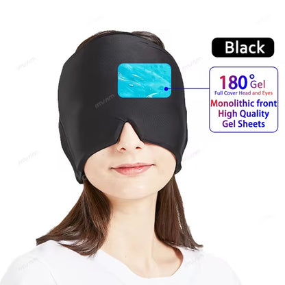 Migraine Relief Hat Headache Hat Gel Hot Cold Therapy Ice Cap for Relieve Pain Ice Hat Eye Mask Stress Pressure Pain Relief