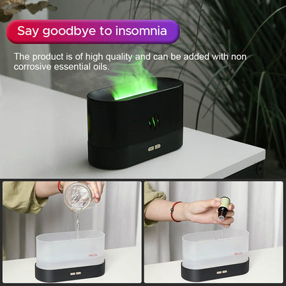 2022 Best Selling USB Ultrasonic Flame Humidifier Led RGB Colorful Essential Oil Fire Flame Aroma Diffuser