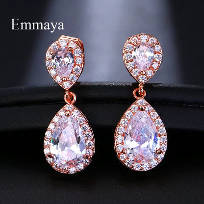 Fashion Jewllery Drop Zircon Clip Earrings without Piercing Puncture Earrings for Women Wedding Jewelry