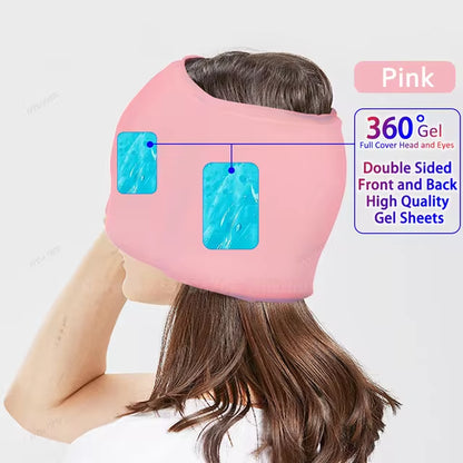 Migraine Relief Hat Headache Hat Gel Hot Cold Therapy Ice Cap for Relieve Pain Ice Hat Eye Mask Stress Pressure Pain Relief