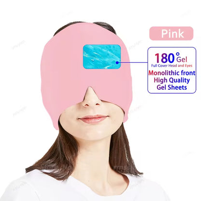 Migraine Relief Hat Headache Hat Gel Hot Cold Therapy Ice Cap for Relieve Pain Ice Hat Eye Mask Stress Pressure Pain Relief