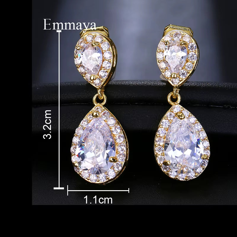 Fashion Jewllery Drop Zircon Clip Earrings without Piercing Puncture Earrings for Women Wedding Jewelry